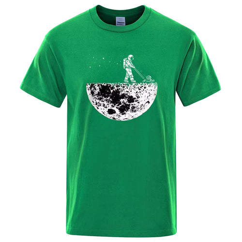 Astronauts Cherish the Lunar Environment Funny Print T-Shirts Men Loose Oversize Clothing Cotton Summer Soft Tshirt Hip Hop Tees